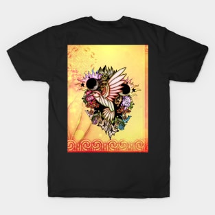 Beautiful fantasy bird and flowers T-Shirt